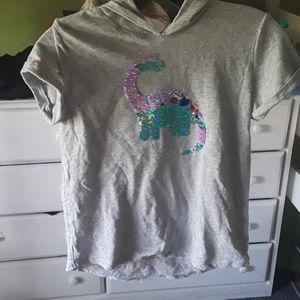 Gray dinosaur tee